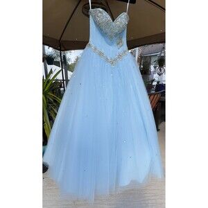 Vizcaya Quinceanera by Mori Lee Madeline Gardner Dress Gown Light Blue sz 8 NWT